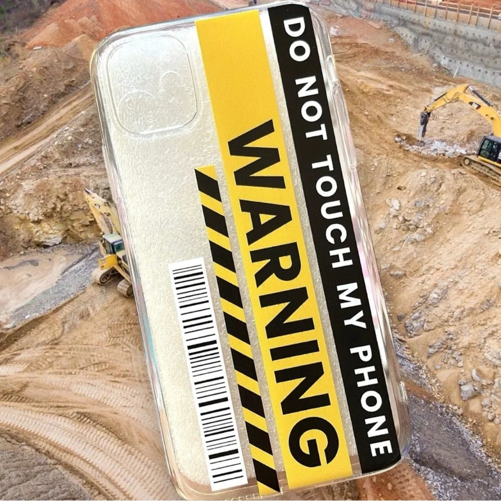 Do Not Touch My Phone warning Pattern Clear Case Compatible With IPhone 12 cover